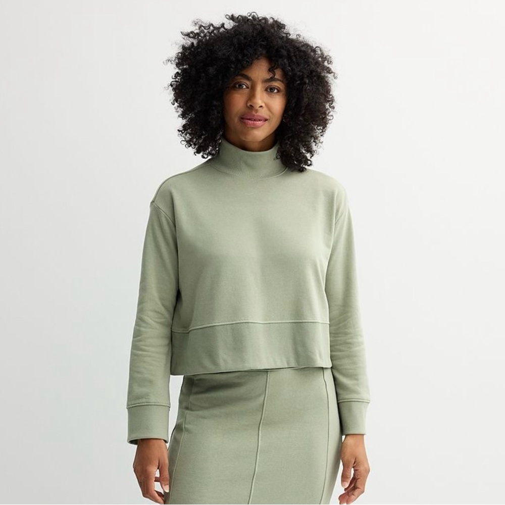 Olive Green Women's Turtleneck Top